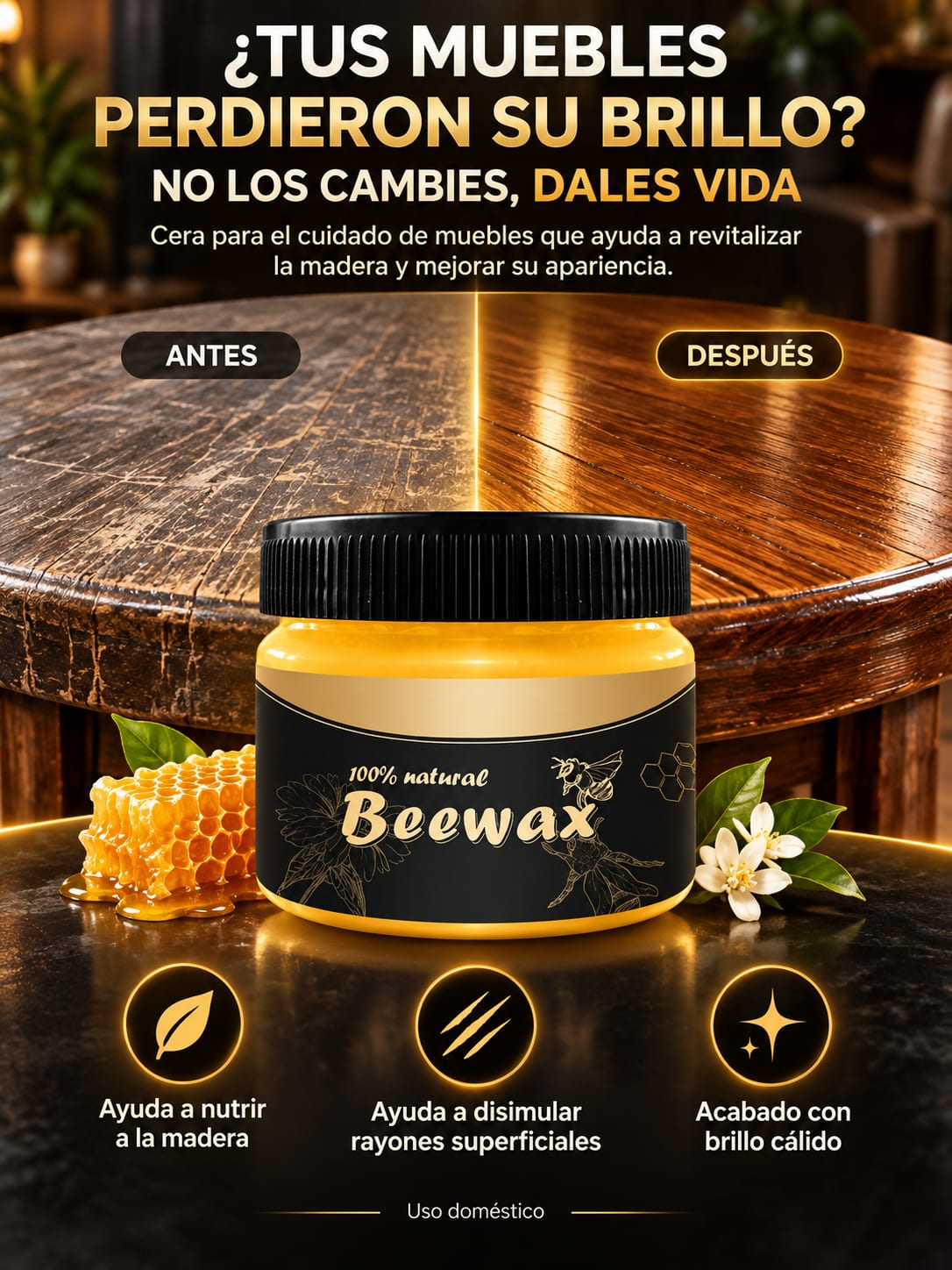 Beewax Cera para el Cuidado de Muebles hero