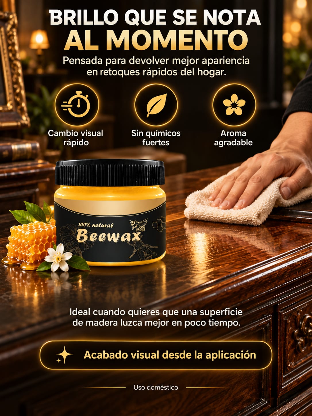 Beewax Cera para el Cuidado de Muebles brillo