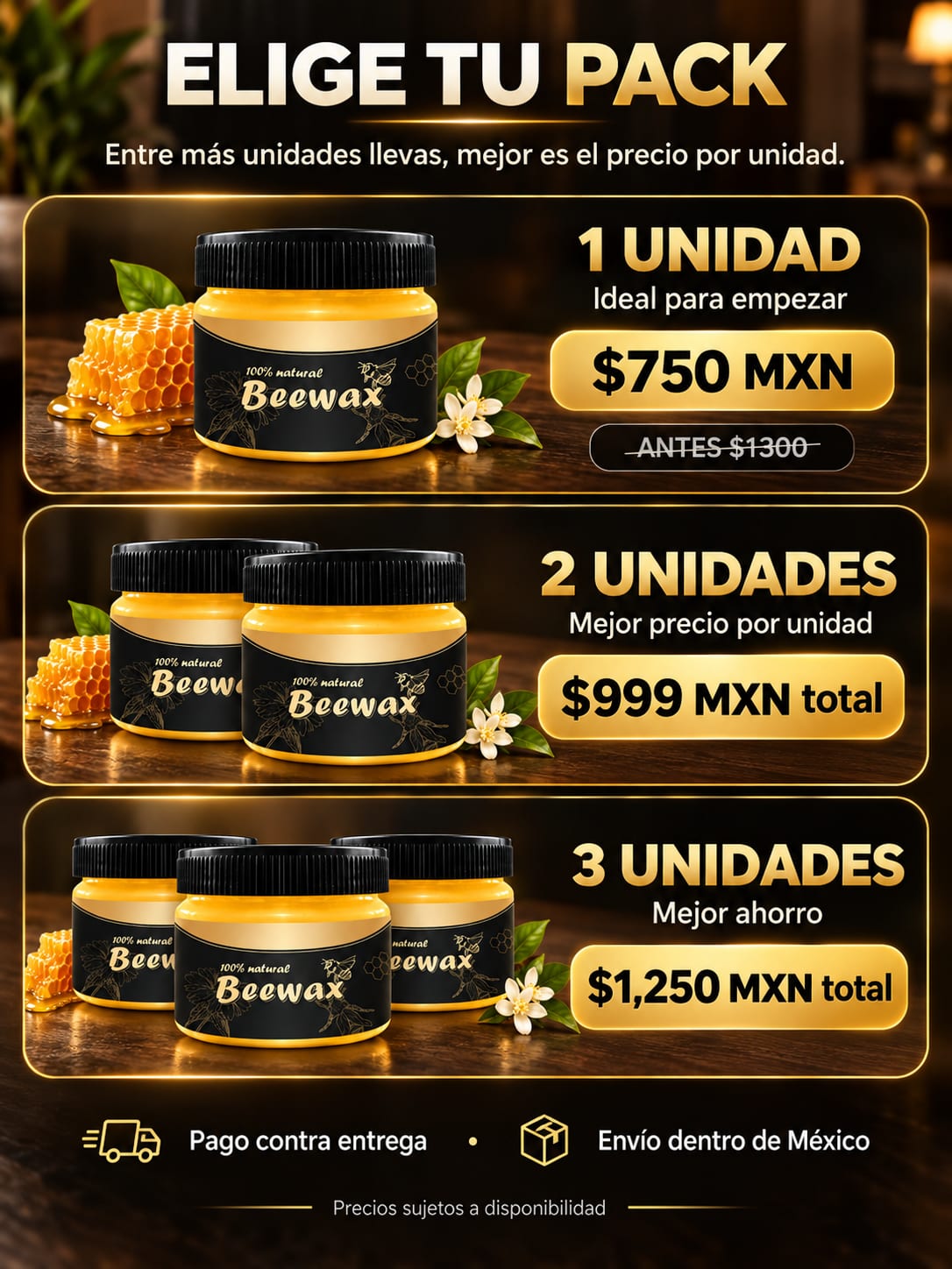 Beewax Cera para el Cuidado de Muebles pack