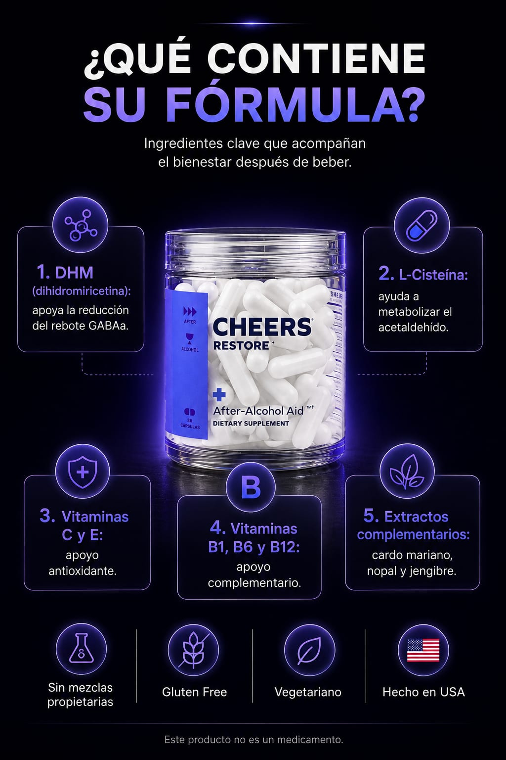 Cheers Restore After-Alcohol Aid ficha