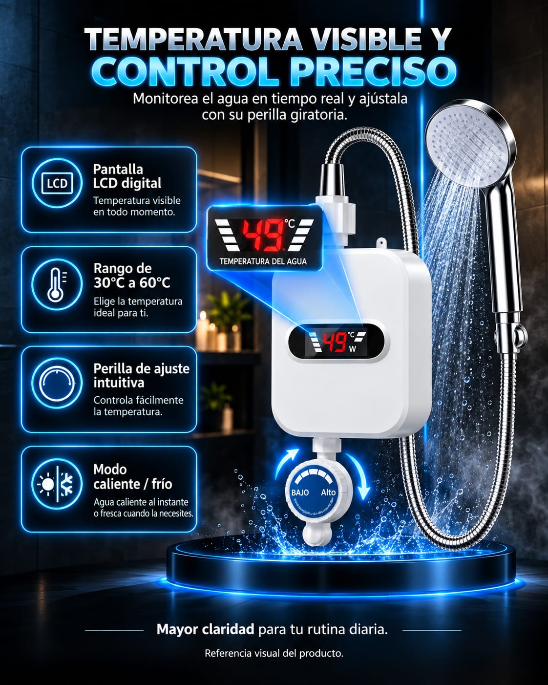Ducha Electrica Digital 3500W beneficios