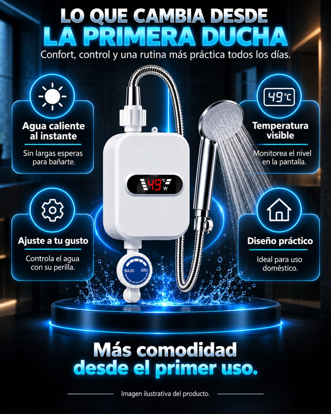 Ducha Electrica Digital 3500W beneficios2