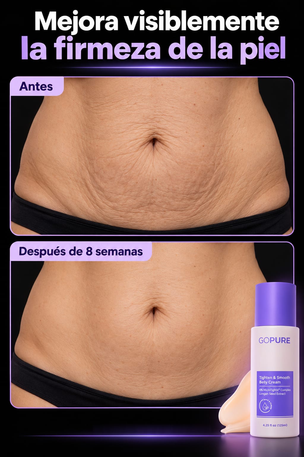 Crema Firmeza Abdomen GoPure progreso
