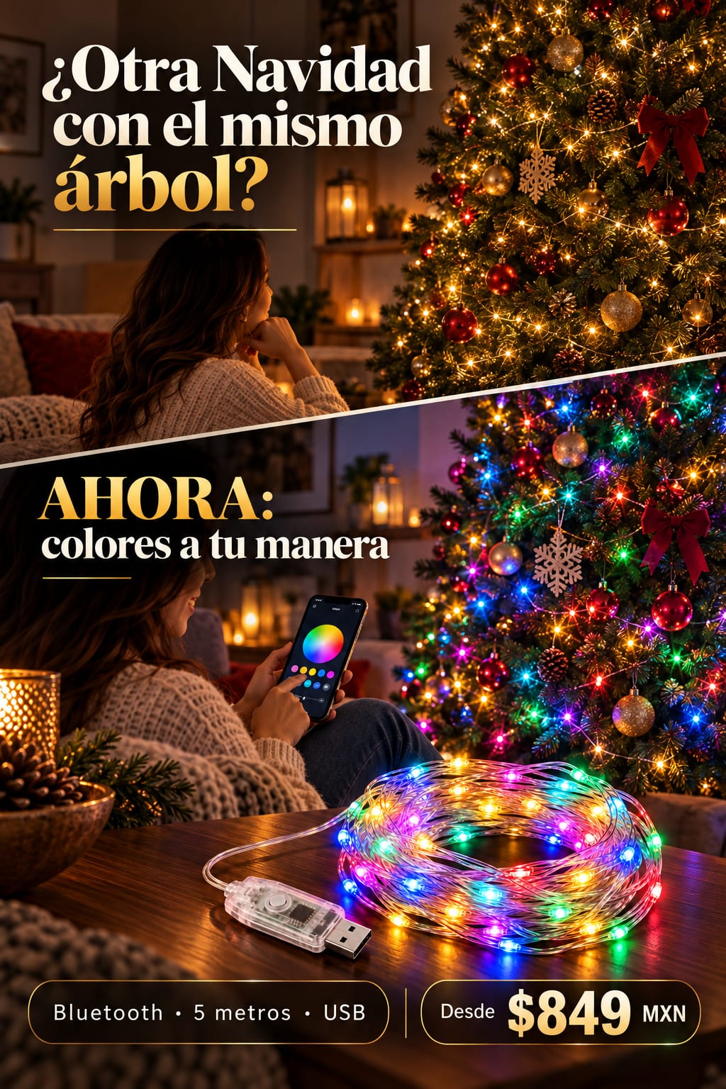 Luces LED Smart 5 m con app atencion