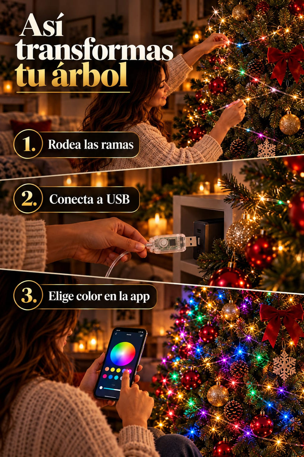 Luces LED Smart 5 m con app en uso