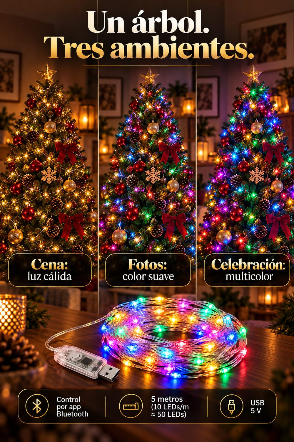 Luces LED Smart 5 m con app progreso