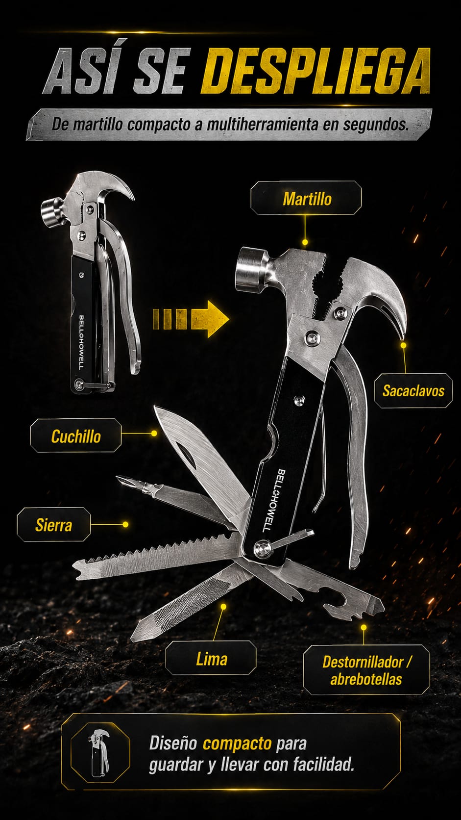 Martillo Multifuncional 18 en 1 beneficios