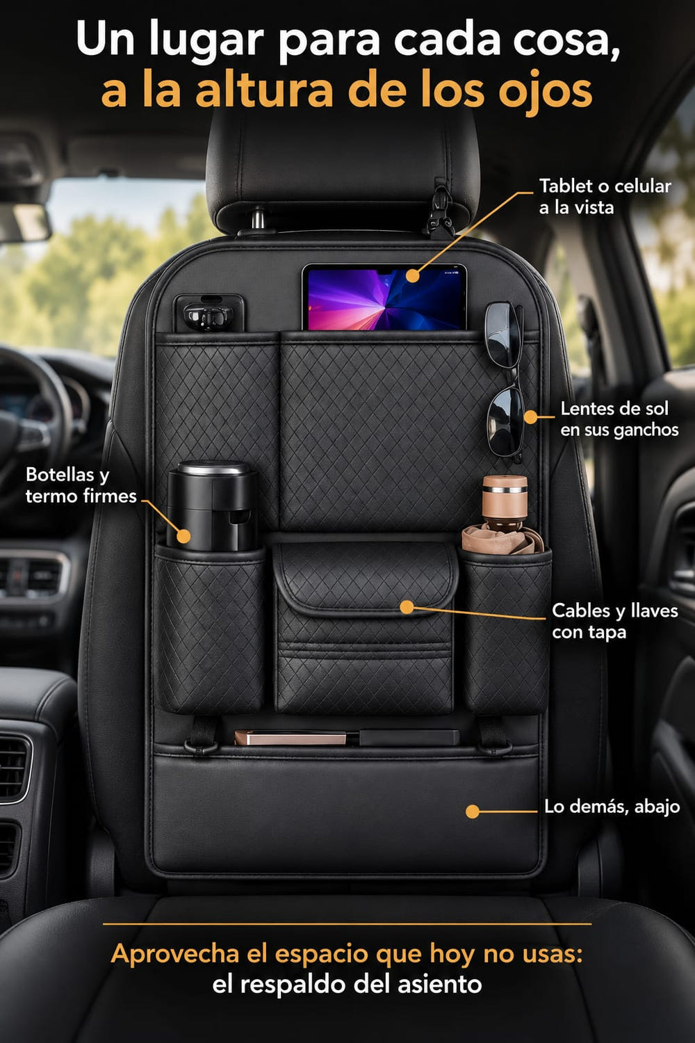 Organizador Para Asiento De Auto mecanismo
