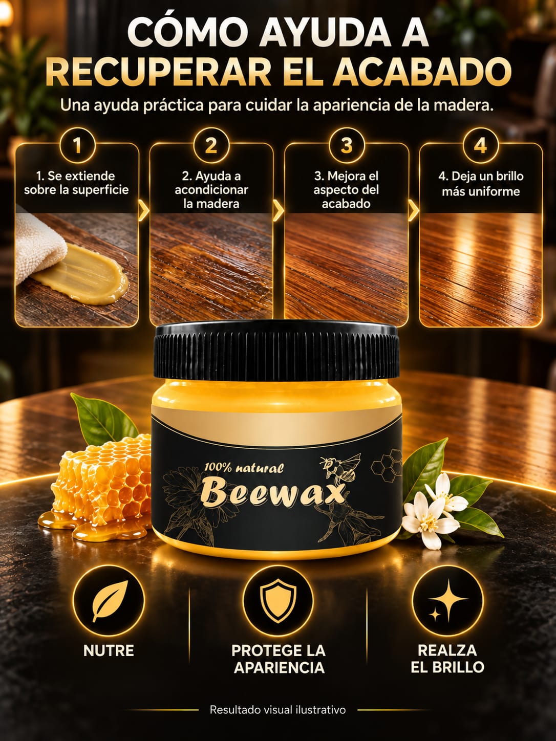 Beewax Cera para el Cuidado de Muebles mecanismo