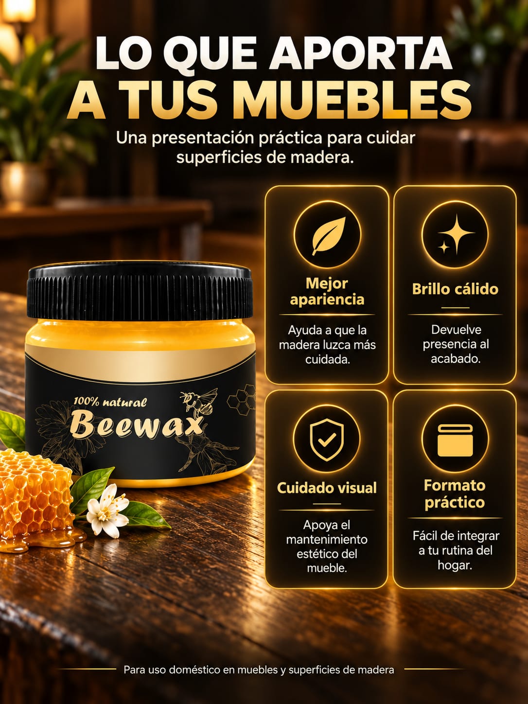 Beewax Cera para el Cuidado de Muebles beneficios