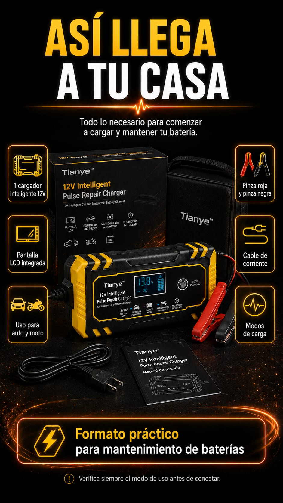 Cargador de Baterías 12V Tianye escala
