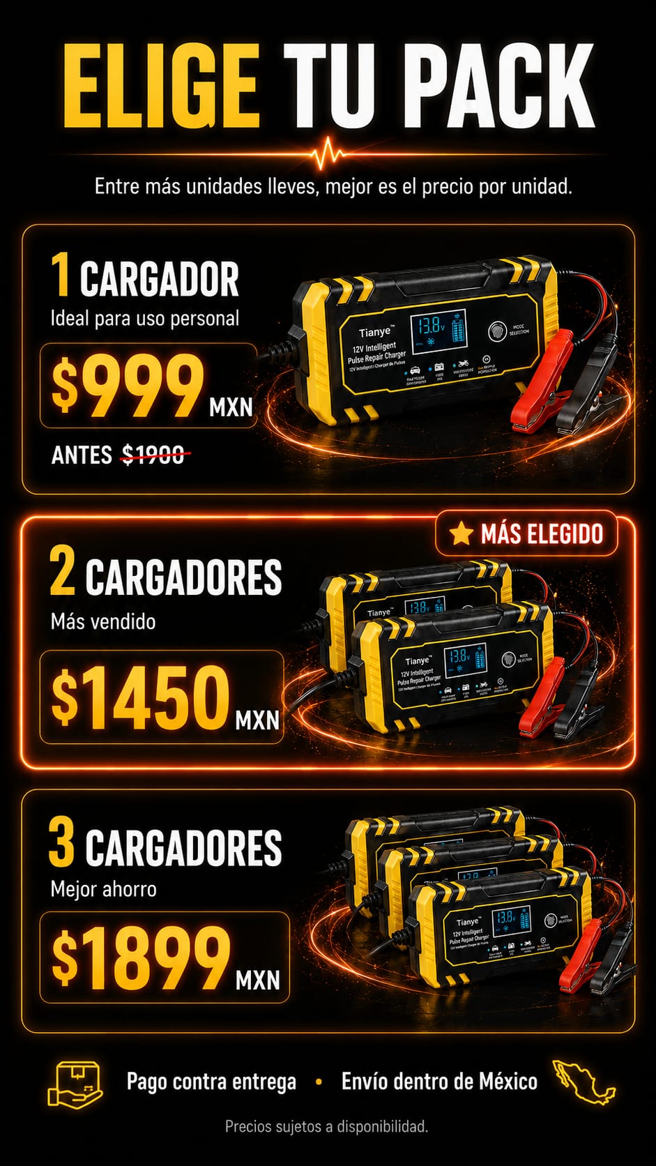 Cargador de Baterías 12V Tianye pack