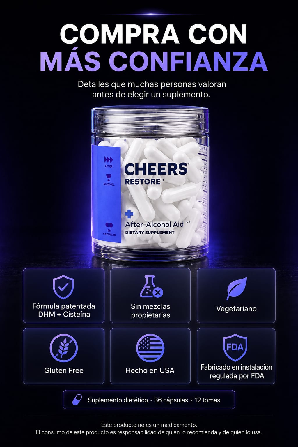 Cheers Restore After-Alcohol Aid comp confianza
