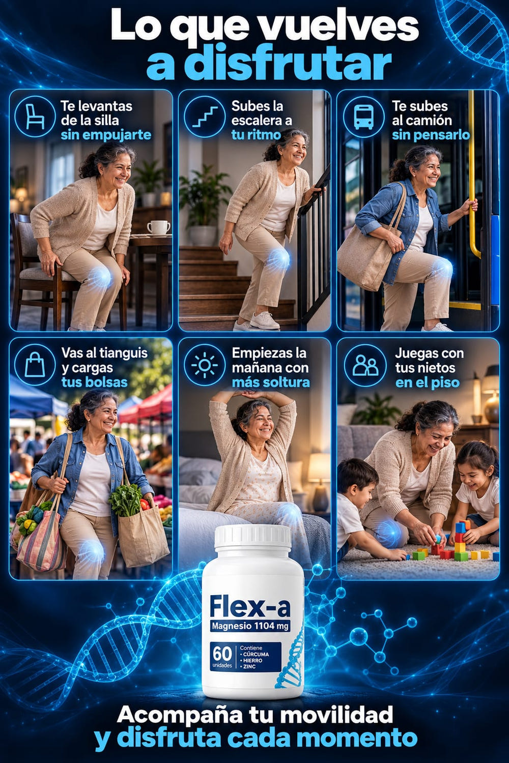 Flex-a Suplemento para Articulaciones 60 Unidades beneficios