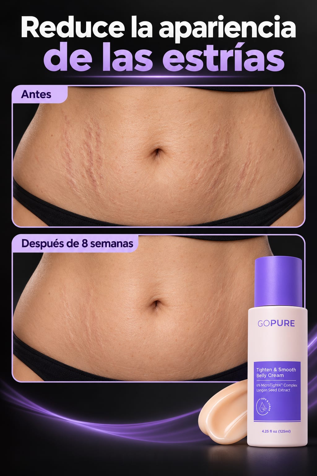 Crema Firmeza Abdomen GoPure estrias