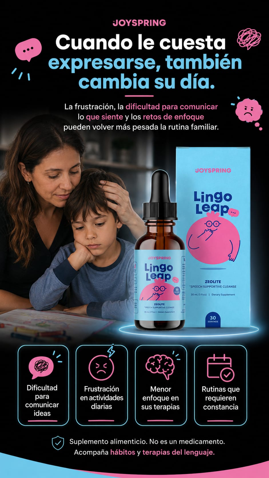 Lingo Leap Joyspring Zeolita 30 mL dolor