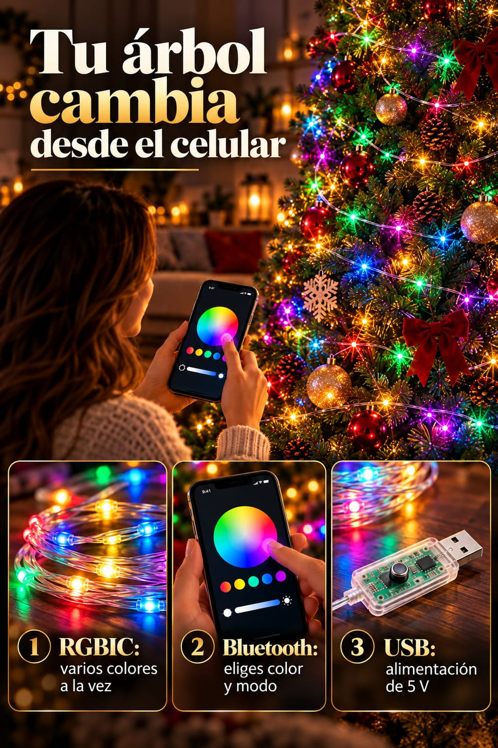 Luces LED Smart 5 m con app mecanismo