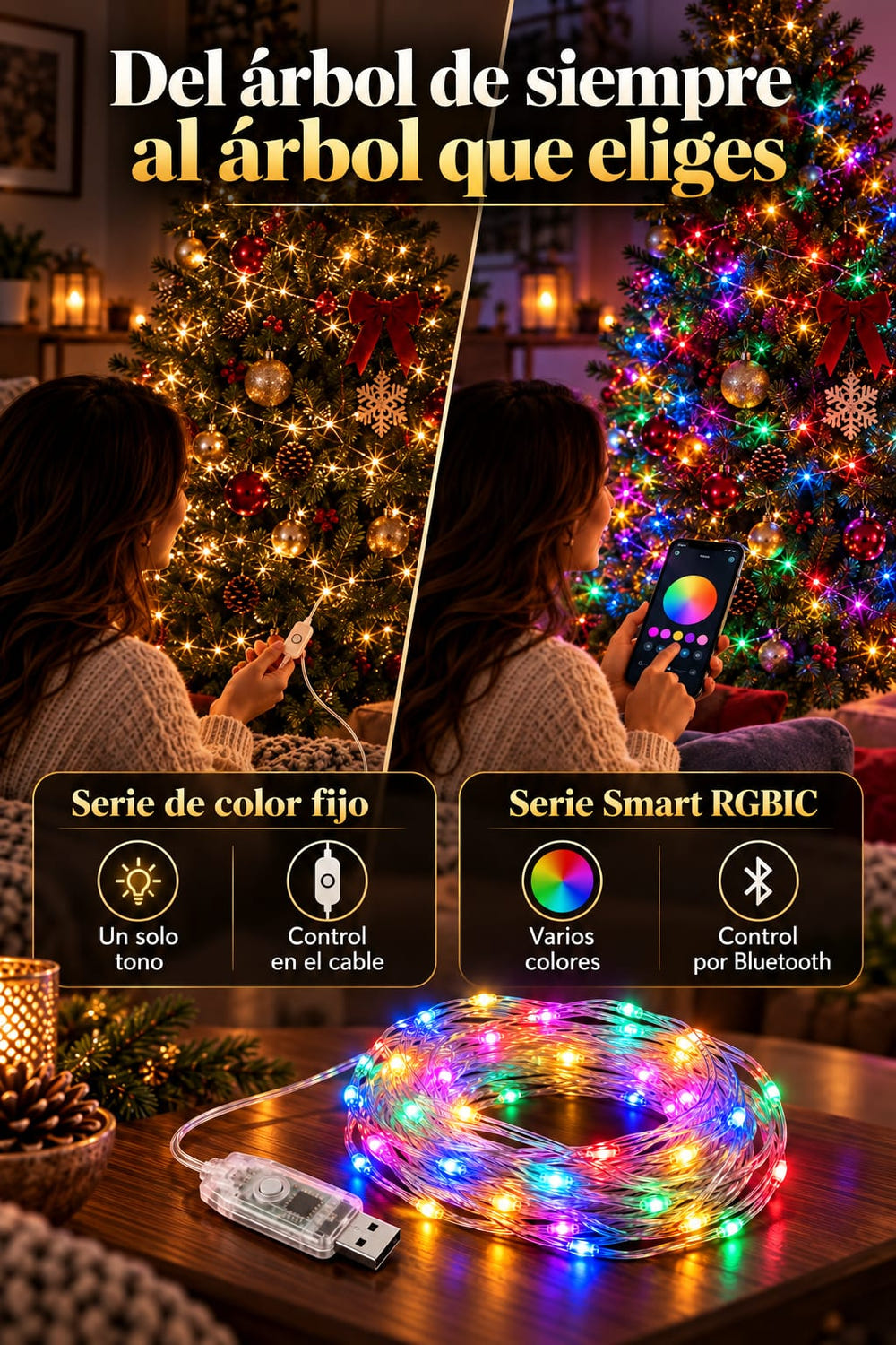 Luces LED Smart 5 m con app comparativa