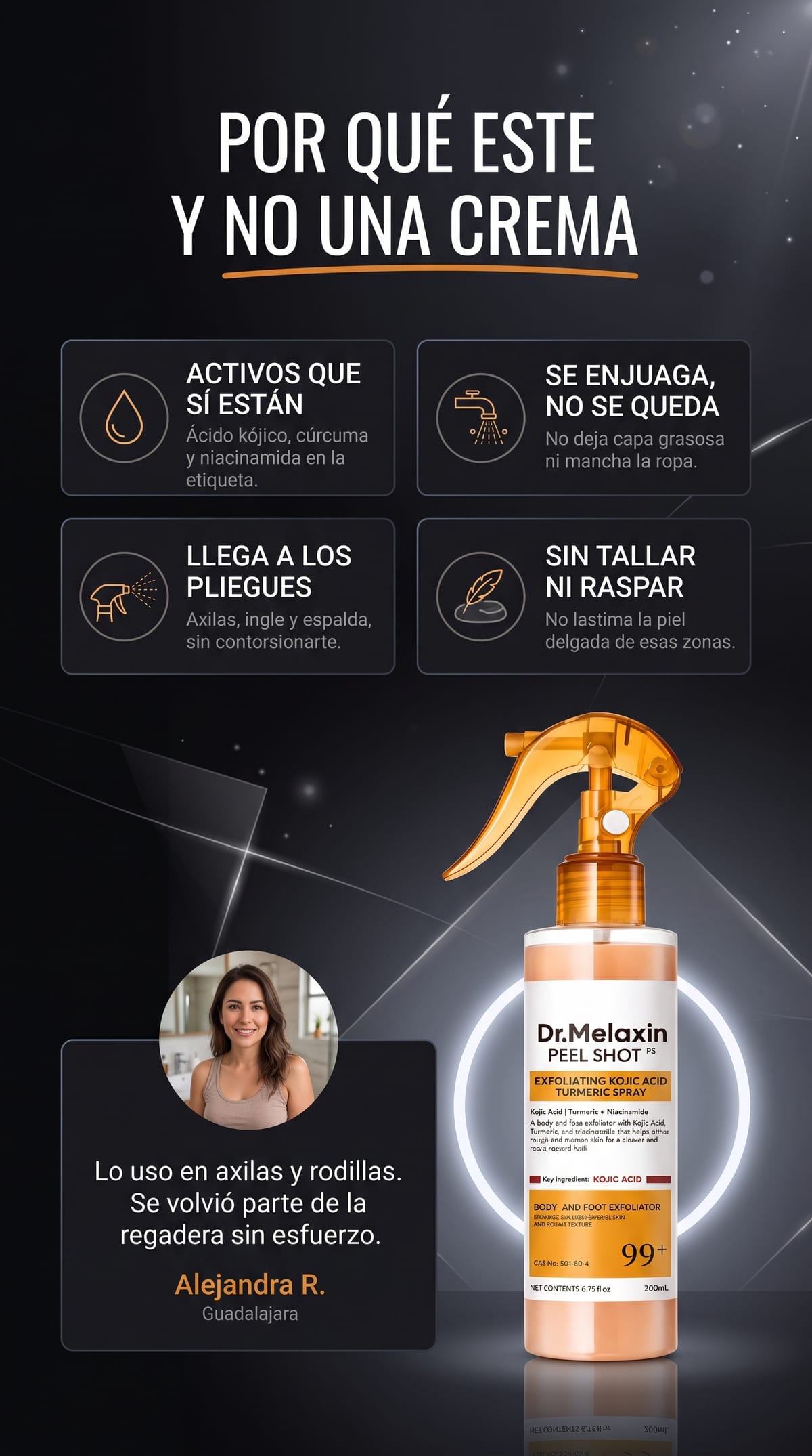 Spray Exfoliante Dr.Melaxin Peel Shot beneficios