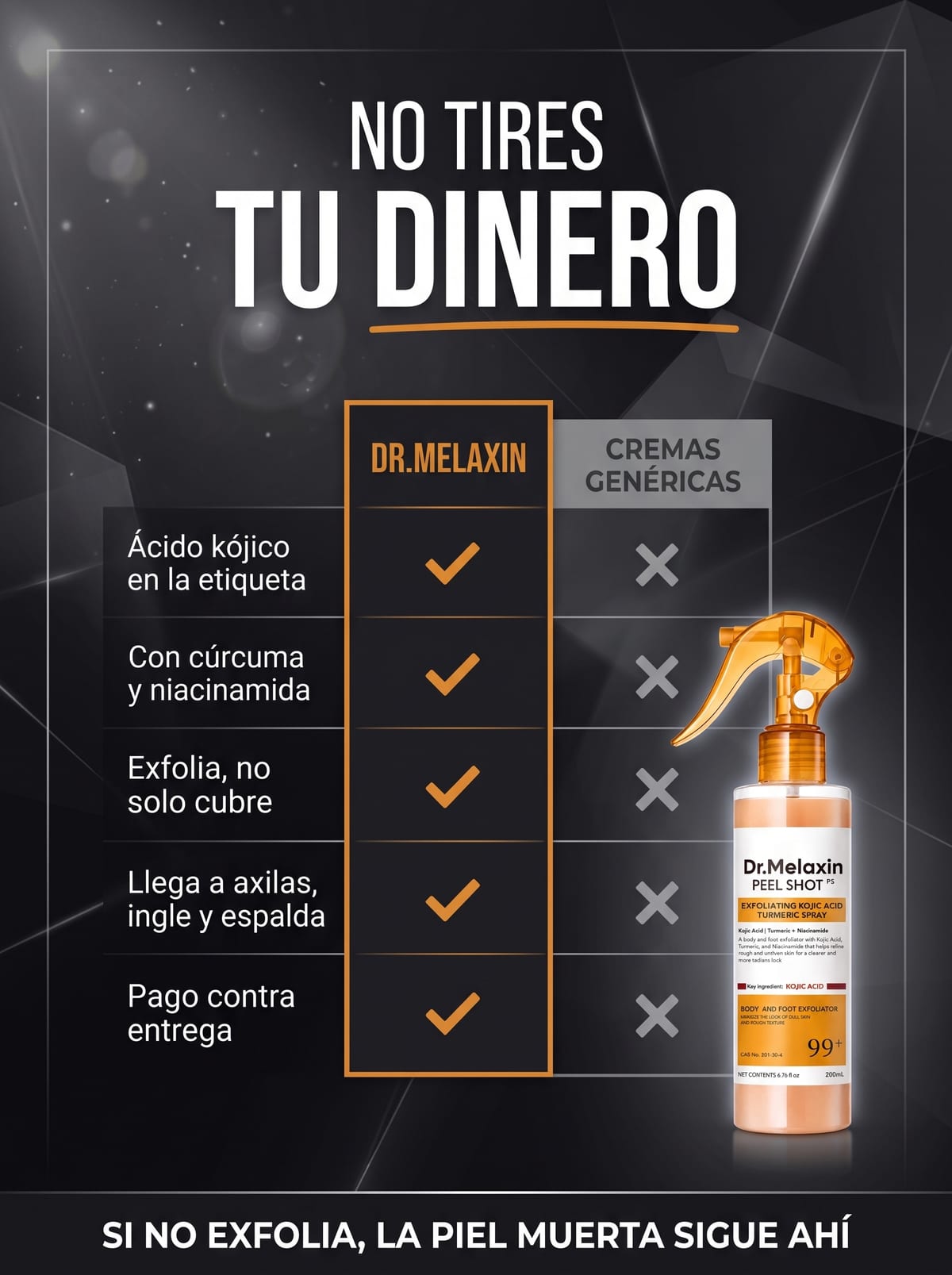 Spray Exfoliante Dr.Melaxin Peel Shot comparativa