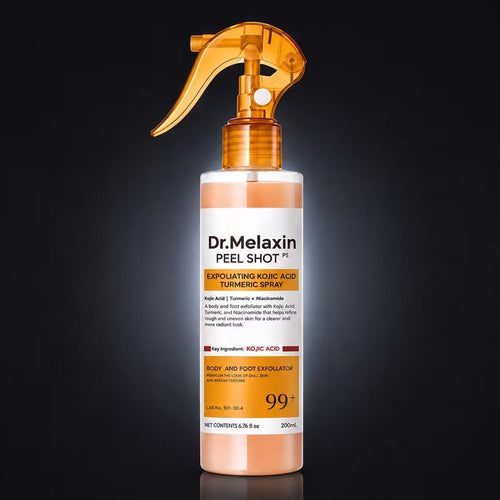 Spray Dr.Melaxin Peel Shot exfoliante corporal de acido kojico y curcuma, 200 ml