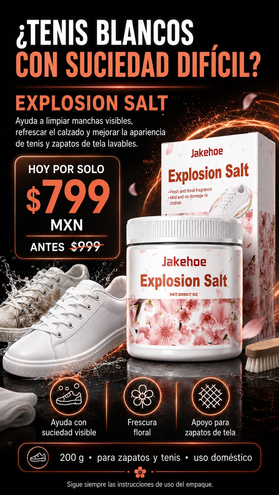 Explosion Salt Limpiador de Tenis Blancos hero