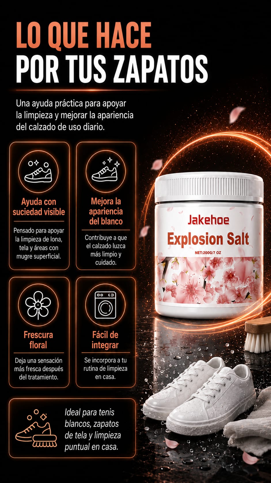 Explosion Salt Limpiador de Tenis Blancos beneficios