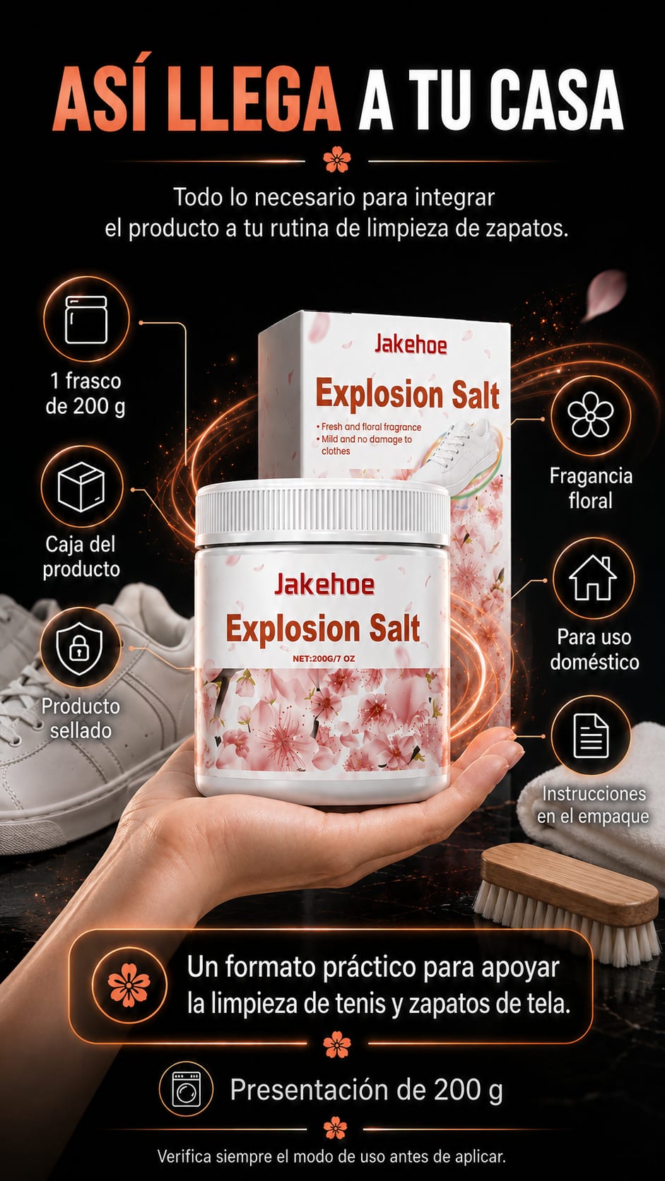 Explosion Salt Limpiador de Tenis Blancos escala