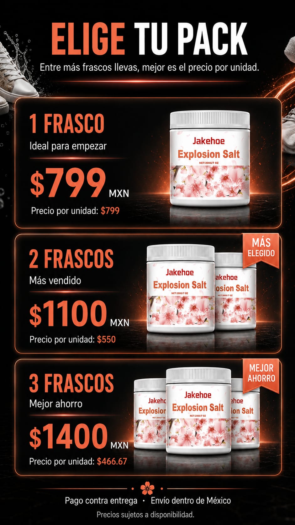 Explosion Salt Limpiador de Tenis Blancos pack