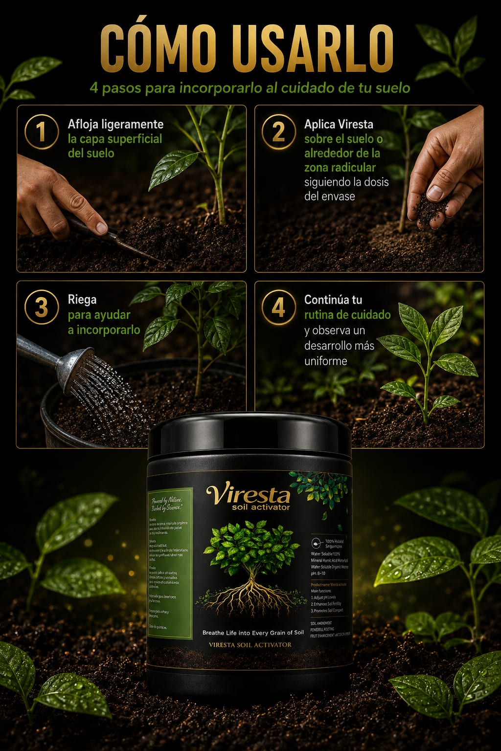 Viresta Soil Activator en uso